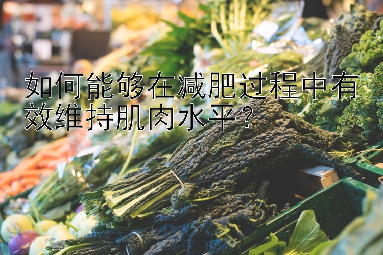 如何能夠在減肥過程中有效維持肌肉水平？